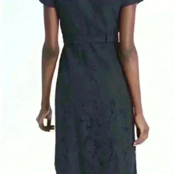 Banana Republic Navy Lace Belted Shirt Dress Size 4 - Picture 11 of 11